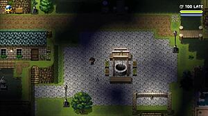 Sexy farmer exposes pussy in Lost Lagoon harem game.