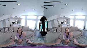 Huge Thick Dick Slides Deep into Skinny Brunette in Vr