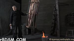 gagged serf pleasured with vibrator in pov