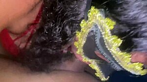 latina submissive sucks cock in lingerie despite heat