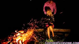 European Woman Gets Cumshot In Heels Outdoors