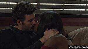 Hot Ebony Chick Ana Foxxx Loves Giant White Cock.