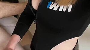 Tall wife pegs husband with strapon pov