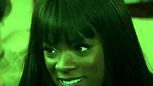 Hot Ebony Chick Ana Foxxx Loves Giant White Cock.