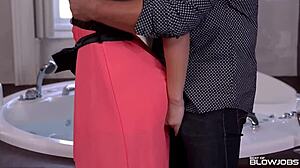 deepthroat in the jacuzzi with blanche bradburry