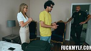 Cory Chase gives blowjob to Charles Dera and Rico Hernandez in hardcore POV scene.