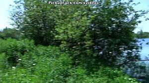 That blonde in pantyhose fucking in the park right in front of everyone