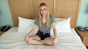 This Petite Latina Teen With Amazing Tits Gives A Sloppy Blowjob By The Pool