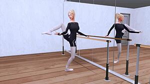 Pregnant ballerina takes rough anal and deep throat from trainer part 1