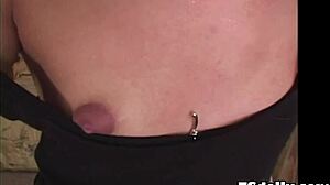 Sabrina B strokes that monster cock with her hands and toys