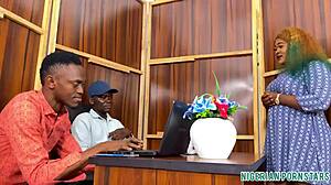 black cockz job interview behind scene with african gift handjob 😏