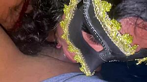 latina submissive sucks cock in lingerie despite heat