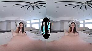 Huge Thick Dick Slides Deep into Skinny Brunette in Vr
