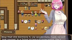 horny client grabs the waitress's big tits