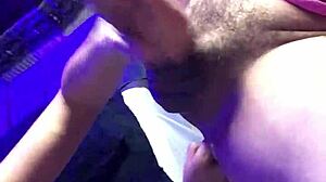 I suck his monster cock and finger his ass on the desk.