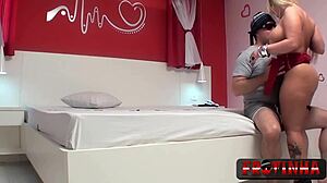 Blonde amateur takes dick in all holes with Cibele Mancinni