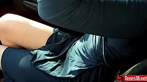 Masturbate to Orgasm in Car with Young Blonde Teen 18+. Her Tight Body Shines After Bathing.