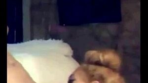 The freaky redbone tranny with a big black cock performs a blowjob. She shows off her ebony ass in this transsexual scene.