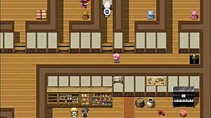 horny client grabs the waitress's big tits