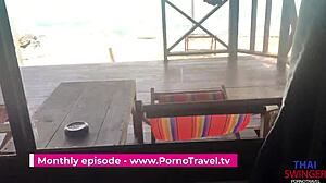 Outdoor Blowjob with Asian Cute Couple Sucking Hardcore!