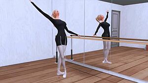 Pregnant ballerina takes rough anal and deep throat from trainer part 1