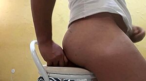 Gay guy enjoys a cumshot with his dildo