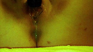 Close-up squirting solo orgasm with wand