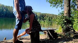 I spied on her masturbating outdoors. She asked for my cock. So slutty!