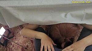 Young Redhead Student Deepthroats Hard Cock