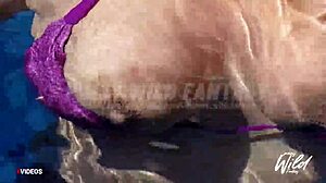 Busty Pinay viser store patter i pool skandale