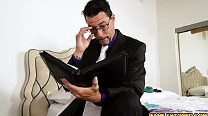 Jade Nile sucks step dad's big cock.