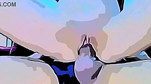 Cartoon meteflix turns into thick cock in tight pussy