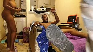 cuckold found african american girl a huge dick to suck