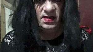 Sissy Crossdresser Using Toys for Homemade Masturbation and Anal Sex with Machine