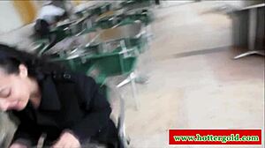 horny latina babe in stockings seduces her colleague at work