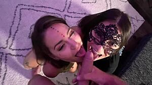 Hot Tattoo Girl Performs Sloppy Deepthroat And Rimming On Two Cocks