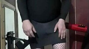 Sissy Crossdresser Using Toys for Homemade Masturbation and Anal Sex with Machine