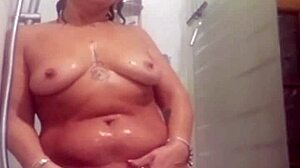 my lover showers live on phone making me cum hard