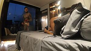 Latina Novinha Fucks Tattooed Guy with Small Tits