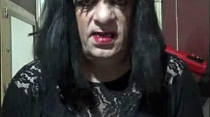 Sissy Crossdresser Using Toys for Homemade Masturbation and Anal Sex with Machine