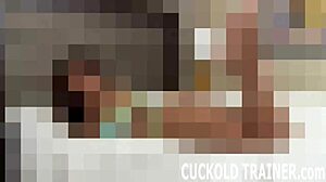 Wife humiliated with mouthful of cum in cuckold femdom!
