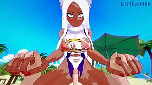 Himiko Toga and Rumi Usagiyama Mirko in intense action - My Hero Academia POV scene