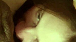 german teen 18+ blonde girlfriend deepthroats friend's big cock in european blowjob scene with teen details.