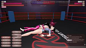 Feeling the intense pegging in the ring, the slutty bunnygirl fights with emotions in hentai game