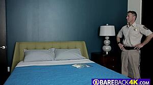 Randy officer barebacks innocent gay horny teen 18+, feeling intense desire