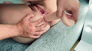 Russian Tinder Milf Stretches Ass With Dildo