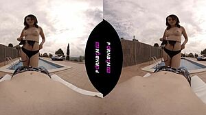 vr latina neighbor craving outdoor pool action pov