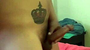 andrus polla jerks off in his girlfriend's room, homemade style