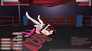 Feeling the intense pegging in the ring, the slutty bunnygirl fights with emotions in hentai game