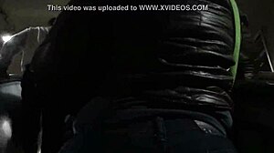 Touching Brown Nylon Jacket of Chubby Girl on Street Pt 1